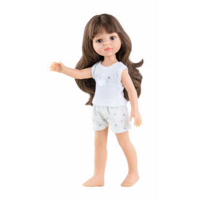 Lalka Paola Reina Amigas 32cm z brązowymi włosami w piżamce