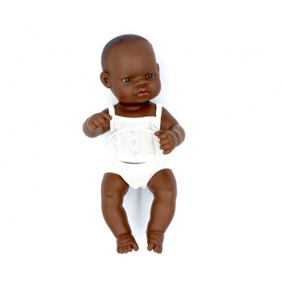 Lalka chłopiec Afrykanin 32cm + Ubranko Miniland Baby