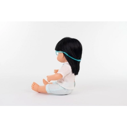 Lalka Miniland dziewczynka w okularkach Azjatka 38 cm
