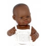 Lalka chłopiec Afrykanin 32cm + Ubranko Miniland Baby