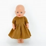 brązowa sukienka muślinowa dla lalki Baby Born 43cm