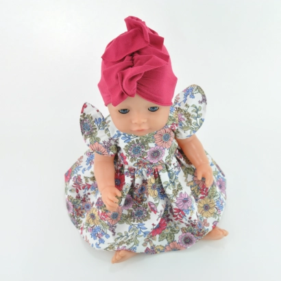 Sukienka z turbanem dla lalki Paola Reina 42 cm