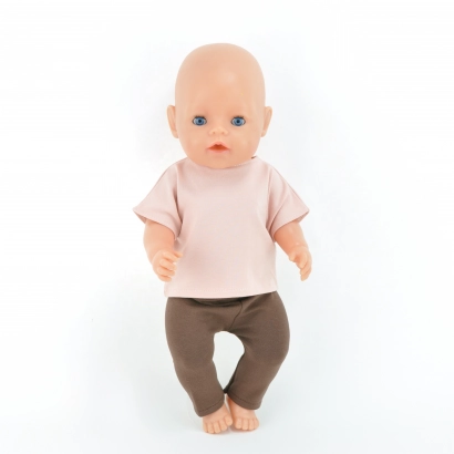 Brązowe legginsy dla lalki Baby Born 42-43 cm