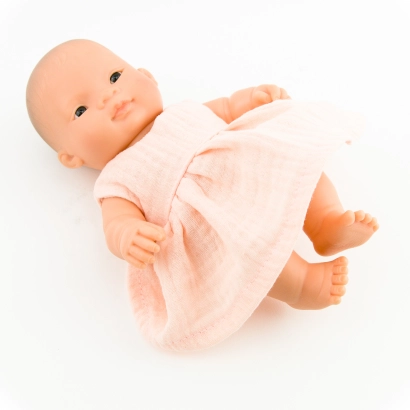 Sukienka dla lalki Miniland Baby 21 cm z muślinu