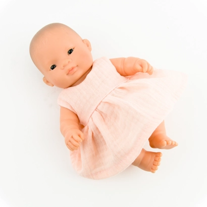 Sukienka dla lalki Miniland Baby 21 cm z muślinu