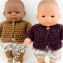 Ubranka dla lalek Miniland Bobas 21 cm, sweterek dla lalek z włóczki