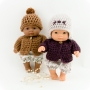 Ubranka dla lalek Miniland Bobas 21 cm, sweterek dla lalek z włóczki