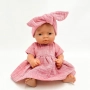 Sukienka różowa z muślinu dla lalki Miniland 32 cm