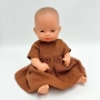 Sukienka muslinowa dla lalki Miniland 32 cm w kolorze cynamonowym