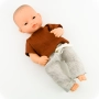 Lniana koszulka i spodnie dla lalki Miniland 32 cm