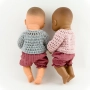 Sweterek z włóczki dla lalki  Miniland 32cm i Minikane 28 cm