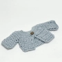 Sweterek szary z włóczki dla lalki  Miniland 32cm i Minikane 28 cm