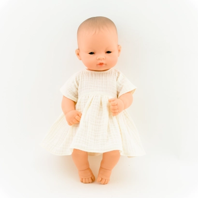 Sukienka wanilowa dla lalki miniland 32 cm