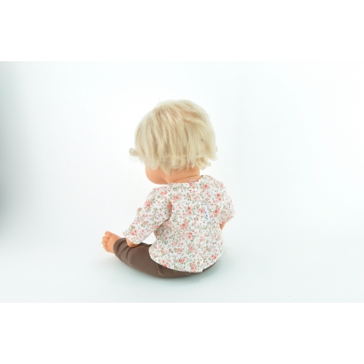 Tunika o wzorze różanym i legginsy dla lalki Miniland 38cm i Paola Reina