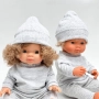 Dres szary dla lalki Miniland 38 cm, Paola Reina 34, Minikane 34