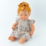 Miniland 38, szara sukienka, turban dla lalki