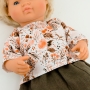 Zestaw dla lalki Miniland 38 cm, tunika o jesiennym wzorze i brązowa lniana spódnica