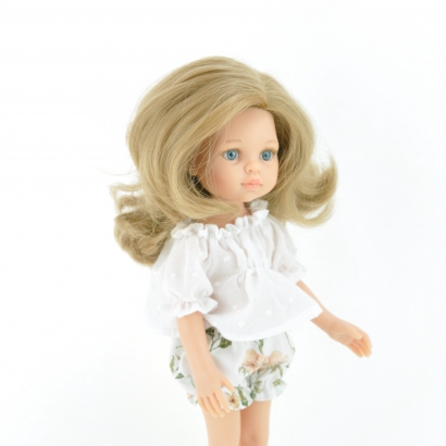 Zestaw dla lalki Paola Reina Amigas 32 cm, spodenki jesienne zioła i biała tunika
